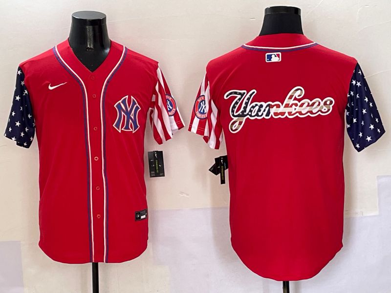 Men New York Yankees Blank Red a generation of national flags Jointly Name 2025 Nike MLB Jersey style 9->los angeles dodgers->MLB Jersey